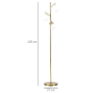LAMPADA DA TERRA MODERNA CON 3 PUNTI LUCE IN ACCIAIO E VETRO Ø27X159CM ORO