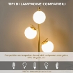 LAMPADA DA TERRA MODERNA CON 3 PUNTI LUCE IN ACCIAIO E VETRO Ø27X159CM ORO