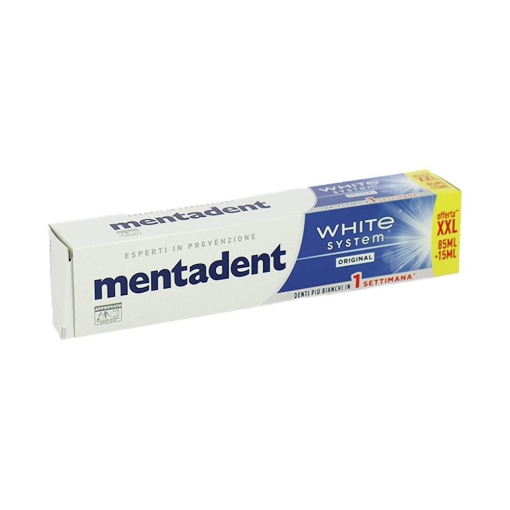 DENTIFRICIO MENTADENT WHITE SYSTEM ORIGINAL XXL 85ML+15ML