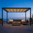 PERGOLA RETRATTILE MOTORIZZATA 3 X 3 X 2,5 MT CON LED - COLORE ANTRACITE