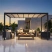 PERGOLA RETRATTILE MOTORIZZATA 3 X 3 X 2,5 MT CON LED - COLORE ANTRACITE
