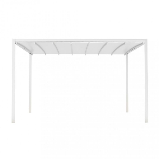 PERGOLA RETRATTILE MOTORIZZATA 3 X 3 X 2,5 MT CON LED - COLORE BIANCO 