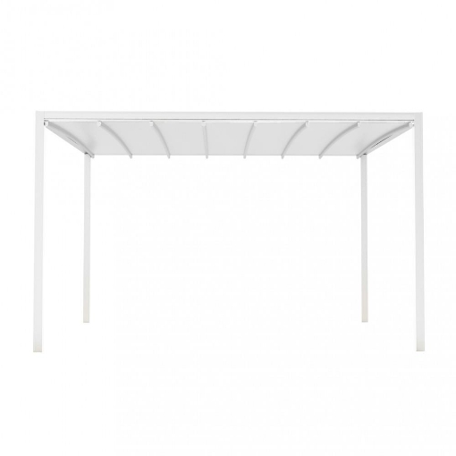 PERGOLA RETRATTILE MOTORIZZATA 3 X 4 X 2,5 MT CON LED - COLORE BIANCO 