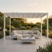 PERGOLA RETRATTILE MOTORIZZATA 3 X 4 X 2,5 MT CON LED - COLORE BIANCO 