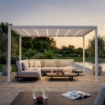 PERGOLA RETRATTILE MOTORIZZATA 3 X 4 X 2,5 MT CON LED - COLORE BIANCO 
