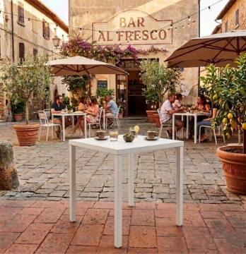 TAVOLO ANNA AUTOLIVELLANTE  E SMONTABILE 80X80 CM COLORE  BIANCO