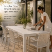 TAVOLO INDO DA ESTERNO ALLUNGABILE 220X90XH72 IN COLORE BIANCO