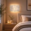 APPLIQUE VANESSA E27 CON MONTATURA ARGENTO VETRO LASTRA DECORATO FANTASIA A FOGLIE 34X22 H CM OKX
