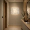 APPLIQUE VANESSA E27 CON MONTATURA ARGENTO VETRO LASTRA DECORATO FANTASIA A FOGLIE 34X22 H CM OKX