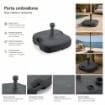 SUPPORTO BASE OMBRELLONE DA GIADINO IN PP 45 X 45 X 16 CM COLORE ANTRACITE - 18L