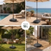 SUPPORTO BASE OMBRELLONE DA GIADINO IN PP 45 X 45 X 16 CM COLORE ANTRACITE - 18L