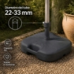 SUPPORTO BASE OMBRELLONE DA GIADINO IN PP 45 X 45 X 16 CM COLORE ANTRACITE - 18L