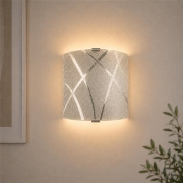 CLOE LAMPADA APPLIQUE DA PARETE E27 1 LUCE EFFETTO SATINATO