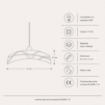CLIO LAMPADA SOSPENSIONE DA SOFFITTO E27 1 LUCE 40X40 BIANCA