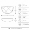 DARIO LAMPADA APPLIQUE DA PARETE E27 1 LUCE BIANCA