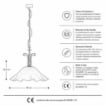 AMBRA LAMPADARIO A SOSPENSIONE E27 CON 1 LUCE DIAMETRO DA 50 CM