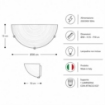APPLIQUE GISELLA 1XE27 GANCI CROMO VETRO LASTRA BIANCO DECORATO SPIRALE Ø30-H.15-P.10 CM OKX