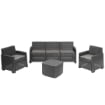 SET GARDA RATTAN SALOTTINO 5 POSTI ANTRACITE CON CUSCINI