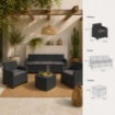 SET GARDA RATTAN SALOTTINO 5 POSTI ANTRACITE CON CUSCINI