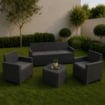 SET GARDA RATTAN SALOTTINO 5 POSTI ANTRACITE CON CUSCINI