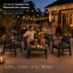 SET MOREEA DA GIARDINO EFFETTO RATTAN IN COLORE ANTRACITE