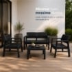 SET MOREEA DA GIARDINO EFFETTO RATTAN IN COLORE ANTRACITE