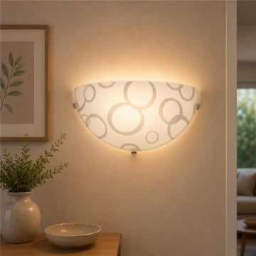 BETTA LAMPADA APPLIQUE 1 LAMPADINA E27 30 CM CERCHI
