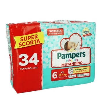 PANNOLINI PAMPERS BABY-DRY MUTANDINO 34PZ - XL TG6