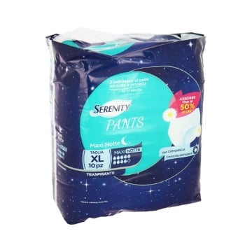SERENITY PANNOLONI PER INCONTINENZA TRASPIRANTI MAXI NOTTE 10PZ TG.XL