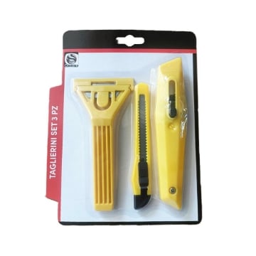 SET 3 PEZZI DI TAGLIERINI DIVERSI - GIALLO E NERO
