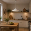 DUNA LAMPADA A SOSPENSIONE IN VETRO CENTRIFUGATO ALABASTRO BIANCO CON PENDE IN PLASTICA DIAMETRO 30X90H CM