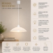 DUNA LAMPADA A SOSPENSIONE IN VETRO CENTRIFUGATO ALABASTRO BIANCO CON PENDE IN PLASTICA DIAMETRO 30X90H CM