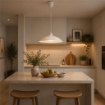 DUNA LAMPADA A SOSPENSIONE IN VETRO CENTRIFUGATO ALABASTRO BIANCO CON PENDE IN PLASTICA DIAMETRO 30X90H CM