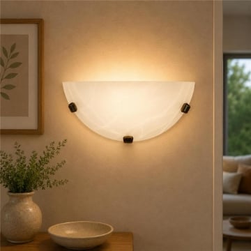 DUNA LAMPADA APPLIQUE DA PARETE E27 1 LUCE BIANCA