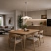 LAMPADA A SOSPENSIONE  ISABELLA D45 1XE27 MONTATURA TRASPARENTE-CROMO VETRO LASTRA BIANCO Ø49-H.14-L.100 CM