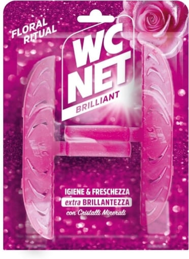 WC NET BRILLIANT TAVOLETTA CON CRISTALLI MINERALI POWER ROSA - 1 CF COMPOSTA DA 2PZ