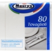 MAURY'S TOVAGLIOLI MORBIDI E RESISTENTI 80 PZ DOPPIO VELO 25 X 25 CM
