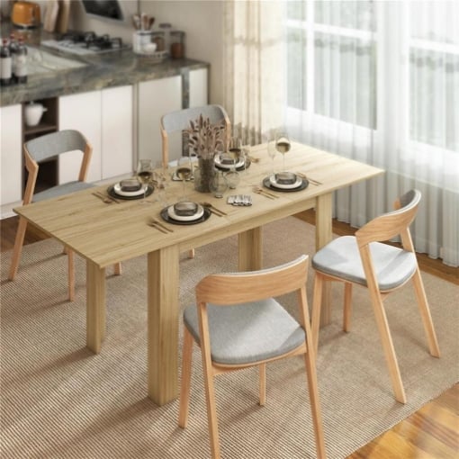 TAVOLO ALLUNGABILE DA PRANZO PER 6-8 PERSONE, 140-180 X 80 CM, COLORE LEGNO