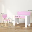 SET SCRIVANIA PER BAMBINI CON CASSETTO E SEDIA CON SCHIENALE A ORSETTO, ETÓ 3-8 ANNI, ROSA