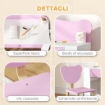SET SCRIVANIA PER BAMBINI CON CASSETTO E SEDIA CON SCHIENALE A ORSETTO, ETÓ 3-8 ANNI, ROSA
