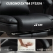 SEDIA DA UFFICIO IN PELLE PU CON POGGIAPIEDI, POGGIATESTA REGOLABILE E SUPPORTO LOMBARE, NERO
