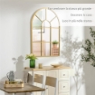 SPECCHIO MODERNO A PARETE A FORMA DI ARCO 70X50 CM PER CAMERA DA LETTO E SOGGIORNO, ORO