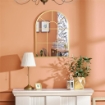 SPECCHIO MODERNO A PARETE A FORMA DI ARCO 70X50 CM PER CAMERA DA LETTO E SOGGIORNO, ORO