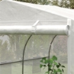 SERRA A TUNNEL PER GIARDINO CON 6 FINESTRE E PORTA A RULLO IN ACCIAIO E PE 3.5X3X2 M BIANCO