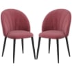 SET 2 SEDIE DA PRANZO IN VELLUTO IMBOTTITE CON GAMBE IN METALLO, ROSSO