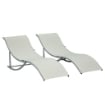 SET 2 SDRAIO DA GIARDINO PIEGHEVOLI 61 X 165 X 63 CM COLORE BEIGE 