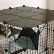 GABBIA PER GATTI MODULABILE A 4 LIVELLI CON PIATTAFORME RAMPE E 5 PORTE IN ACCIAIO E PP 105X105X140 CM NERO