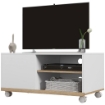 MOBILE TV 42" MAX CON 2 RIPIANI APERTI E ANTA E RUOTE, IN TRUCIOLATO, 80X45X39.5 CM, BIANCO