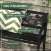 PANCHINA DA GIARDINO 2 POSTI IN ACCIAIO CON SCHIENALE DECORATO E BRACCIOLI, 127X50X75CM, NERO