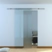 PORTA SCORREVOLE IN VETRO SMERIGLIATO E BINARIO IN ALLUMINIO, 77.5X205CM